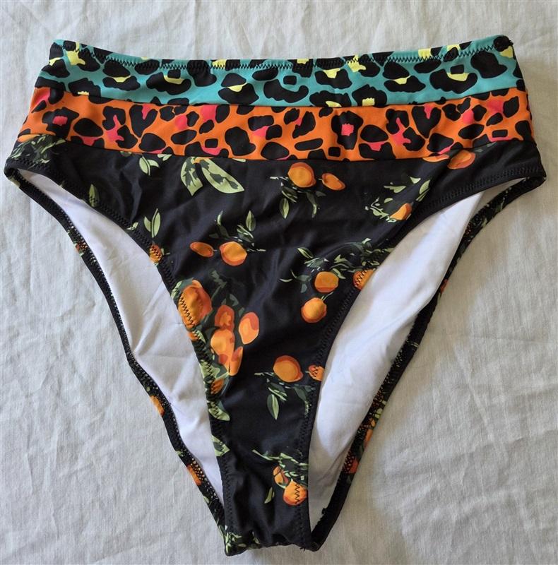 NWOT Hilinker Fruit Floral Animal Print High Waist Bikini Bottom 129812