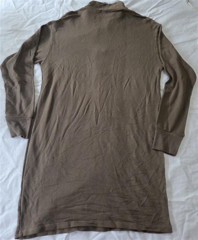 NWT Monrow S Supersoft Quarter Zip Dress Taupe Brown 129815