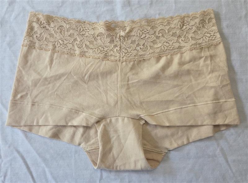 NWOT Maidenform S Cotton Boyshort 40859 Beige Lace 129819