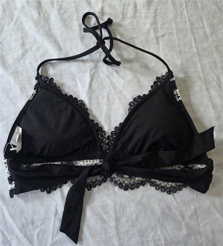 NWOT Becca Virtue S White Bikini Top Lace Halter Bikini Swim 129822