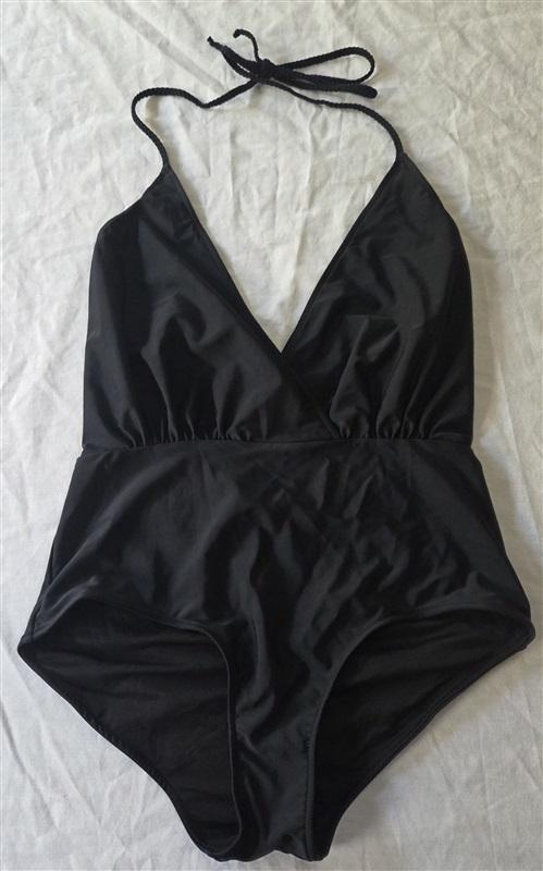 NWOT Rachel Pally S Braided Halter Maillot 1pc Swimsuit Black 129824
