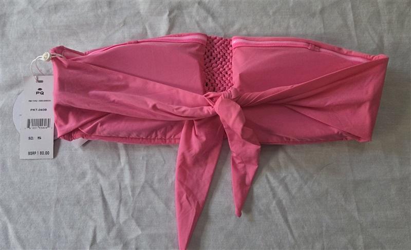 NWTD Pilyq Erika Bandeau S Pink Topaz Bikini Swim Top 129826