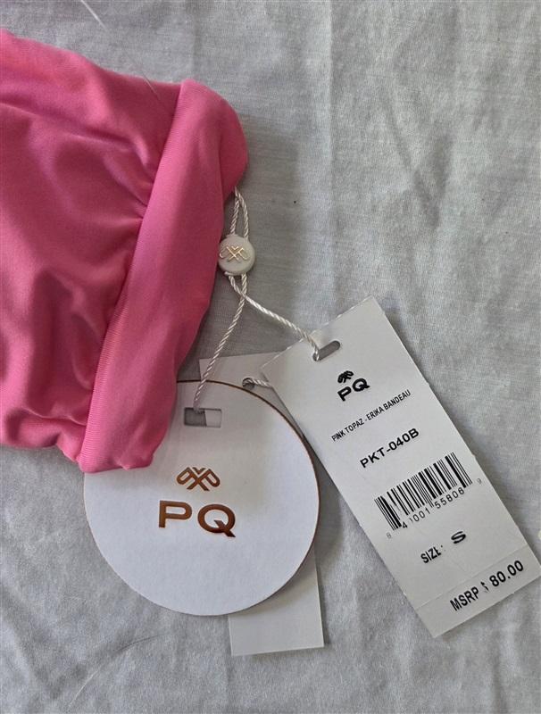 NWTD Pilyq Erika Bandeau S Pink Topaz Bikini Swim Top 129826