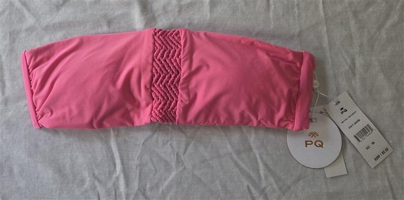 NWTD Pilyq Erika Bandeau S Pink Topaz Bikini Swim Top 129826