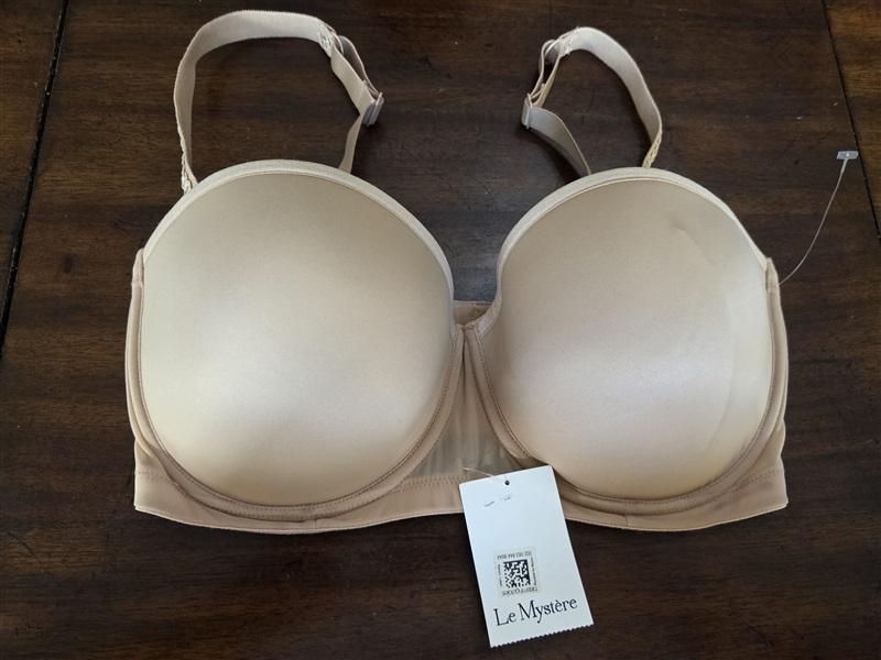 NWT Le Mystere 32DDD Soiree Strapless Convertible Bra 9756 Beige 129864
