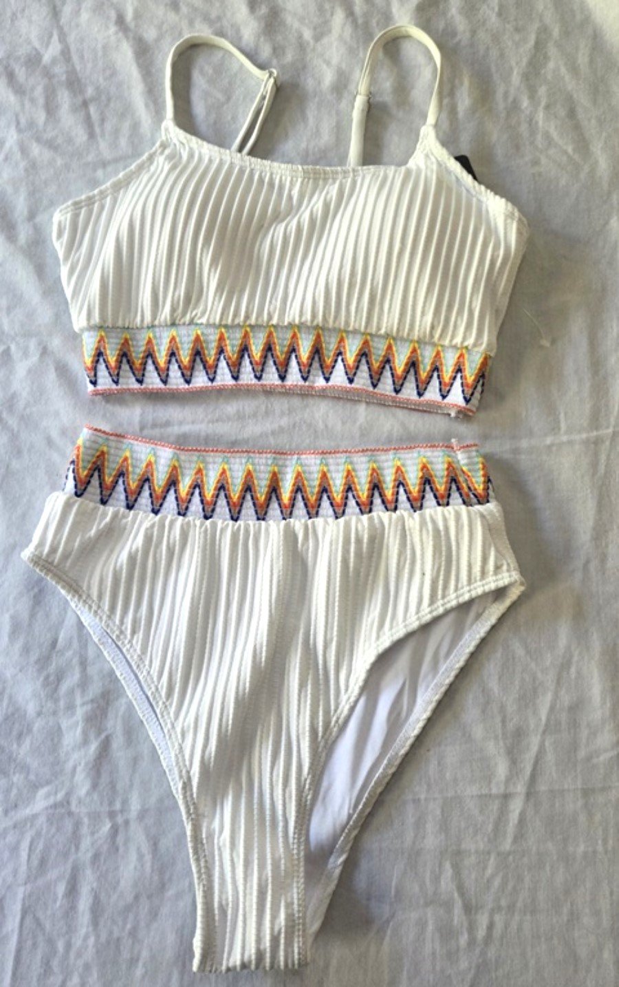 NWT BMJL S Push Up Top High Waist Bottom Bikini Set White 129881