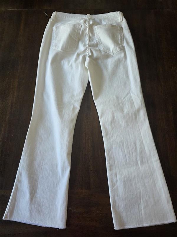 NWOT Pistola 27 Presley High Rise Jeans White Denim Crop Distressed Hem 129886