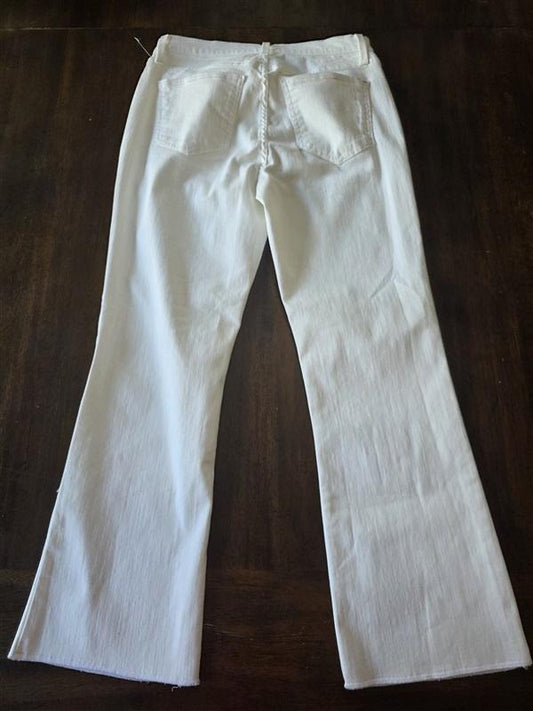 NWOT Pistola 27 Presley High Rise Jeans White Denim Crop Distressed Hem 129886