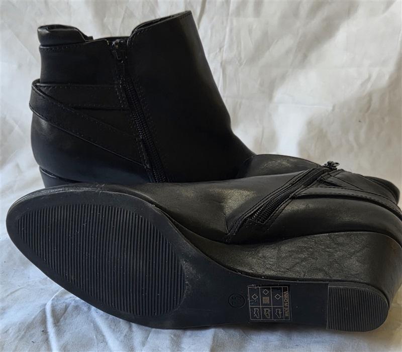 NWOT Dreampair 7.5 Pointed Toe Wedge Heel Ankle Booties Black 129890