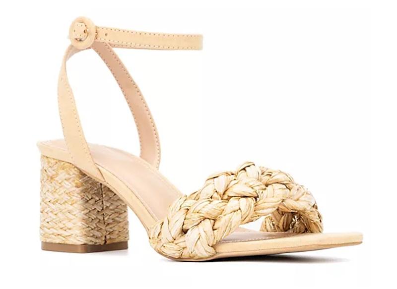 NWOT New York & Company 10 Elissa Braided Heeled Sandal Wrap Ankle 129894