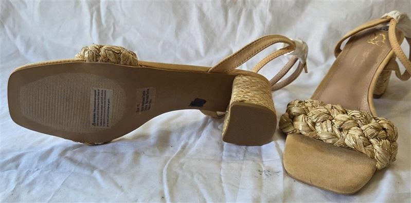 NWOT New York & Company 10 Elissa Braided Heeled Sandal Wrap Ankle 129894