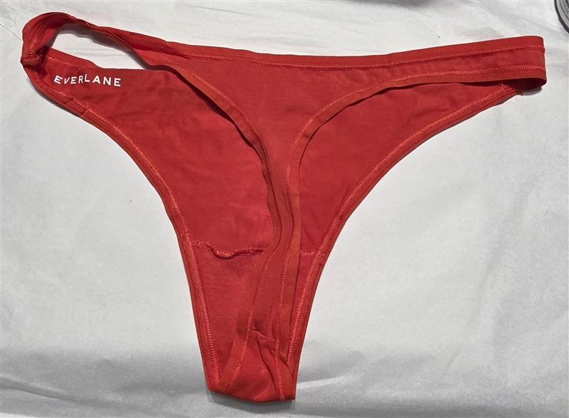 NWOT Everlane L Cotton Orange Kandy Thong Panty 129899