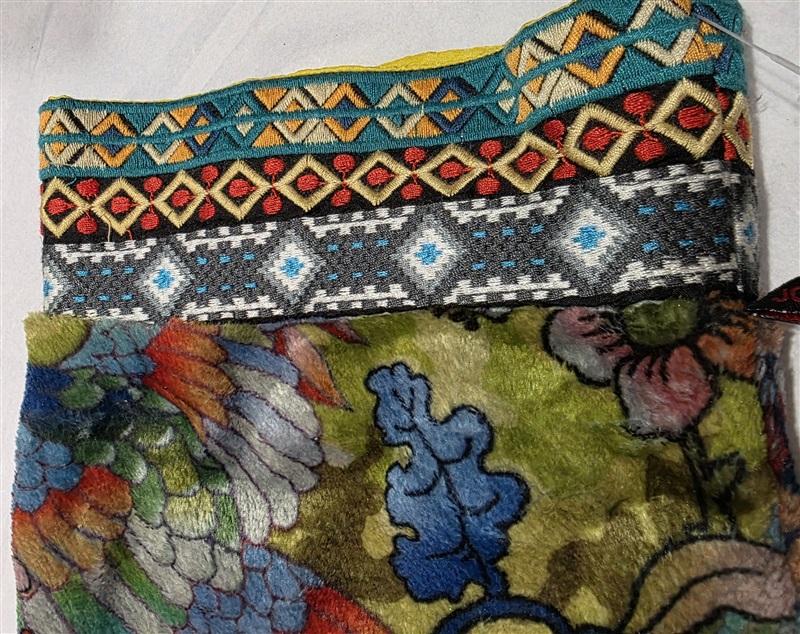 NWT Johnny Was Lux Christmas Reversible Stocking Embroidered Ribbon 129913