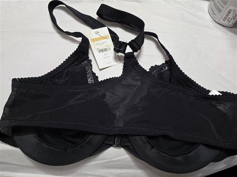 NWT DELIMIRA 38C Front Closure Full Coverage Lace Underwire Racerback Bra 129915