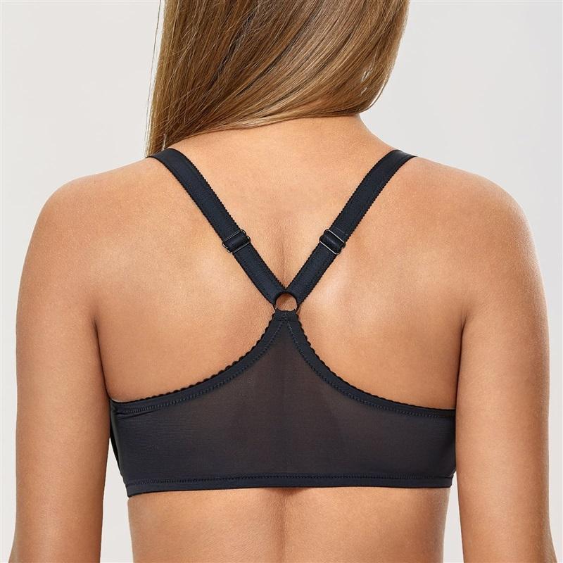 NWT DELIMIRA 38C Front Closure Full Coverage Lace Underwire Racerback Bra 129915