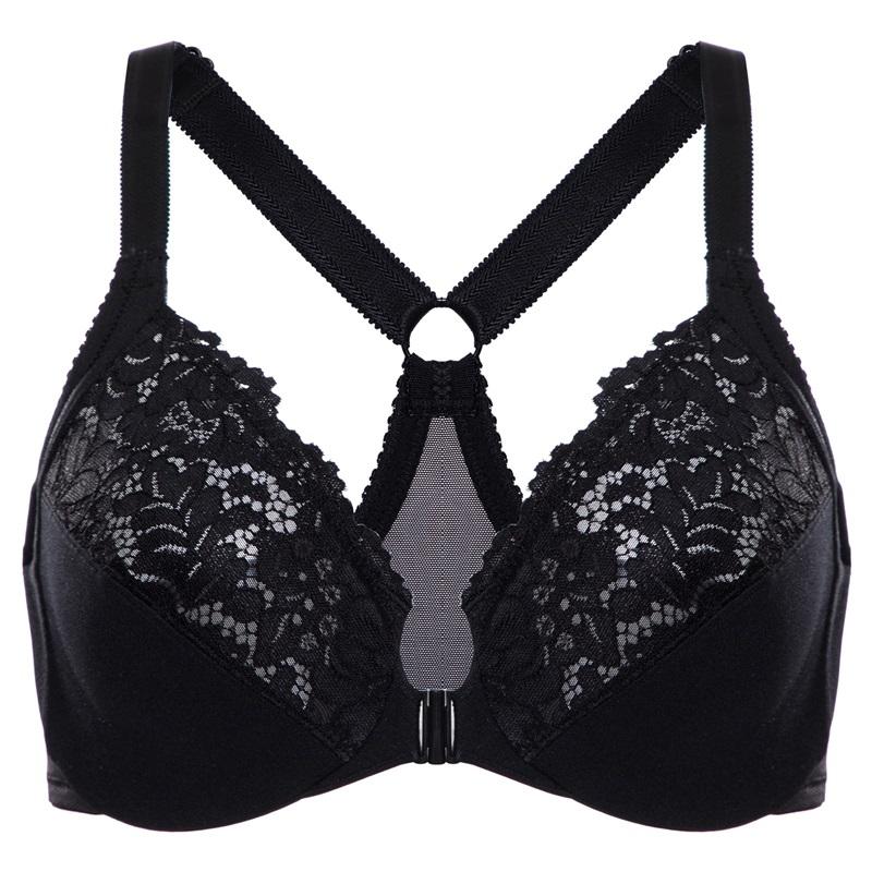 NWT DELIMIRA 38C Front Closure Full Coverage Lace Underwire Racerback Bra 129915