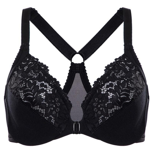 NWT DELIMIRA 38C Front Closure Full Coverage Lace Underwire Racerback Bra 129915