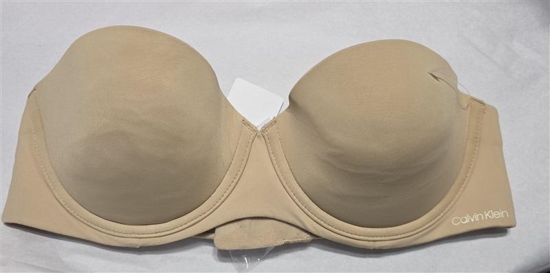 NWT Calvin Klein 34B Naked Glamour Strapless Push-Up Bra QF5677 Beige 129928