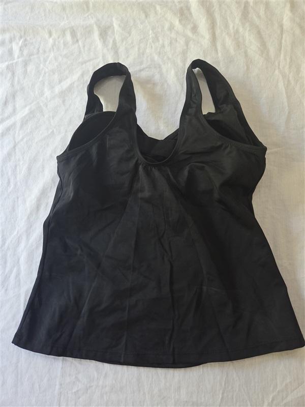 NWT Swimsuits For All 10 Pleated Front Tankini Top Black 129937