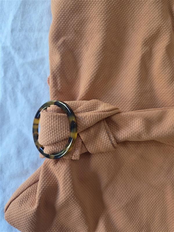 NWT Wet LA XS Belted Terracotta 1PC Deep V Swimsuit Soft Orange129938