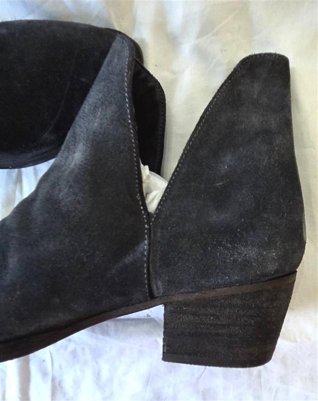 PO Free People 8 Charm Boots Double V Blue Suede Booties 129940