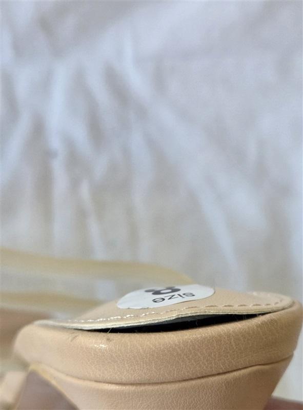 NWOT New York & Co 8 Biana Slide Heeled Sandal Nude Jelly Strappy 129956