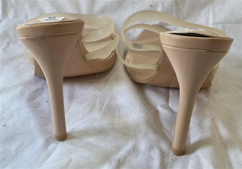 NWOT New York & Co 8 Biana Slide Heeled Sandal Nude Jelly Strappy 129956