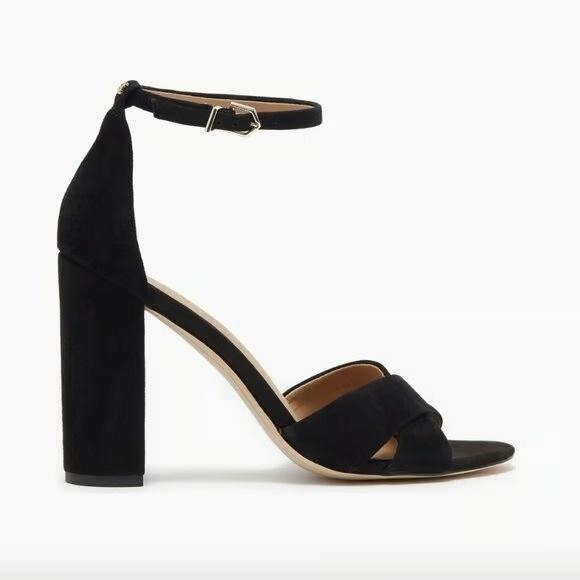 NWOT Sam Edelman 9 Yancy Sculptural Faux Suede Heel Ankle Strap Sandals 129957