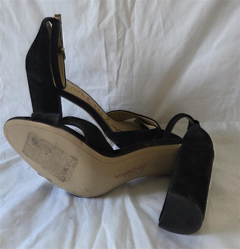 NWOT Sam Edelman 9 Yancy Sculptural Faux Suede Heel Ankle Strap Sandals 129957