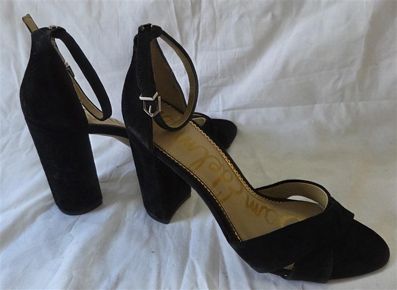 NWOT Sam Edelman 9 Yancy Sculptural Faux Suede Heel Ankle Strap Sandals 129957