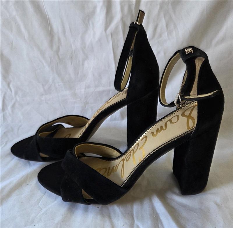 NWOT Sam Edelman 9 Yancy Sculptural Faux Suede Heel Ankle Strap Sandals 129957