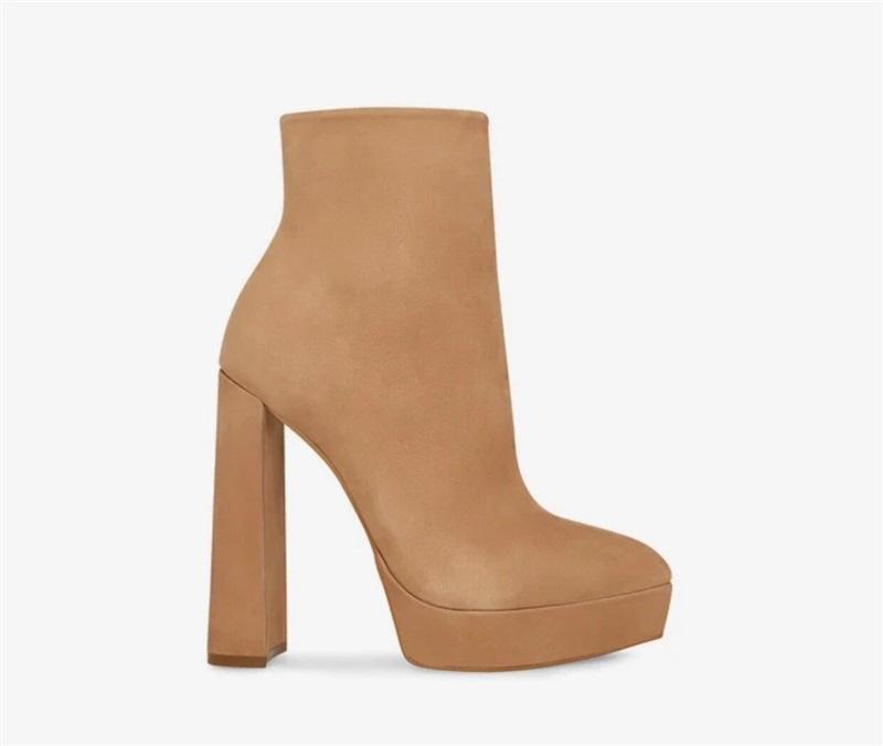 NWOT Steve Madden 7 Dalina Platform Heeled Boots Brown 129965