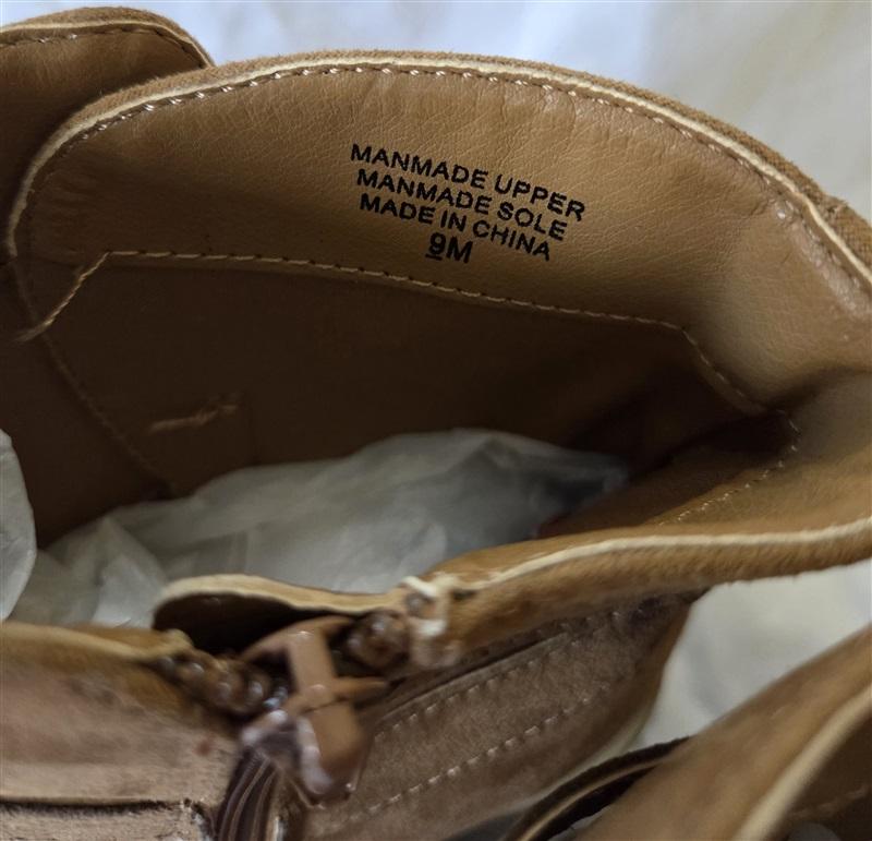NWOT Loft 9 Almond Toe Block Heel Buckle Ankle Boot Booties Brown 129966