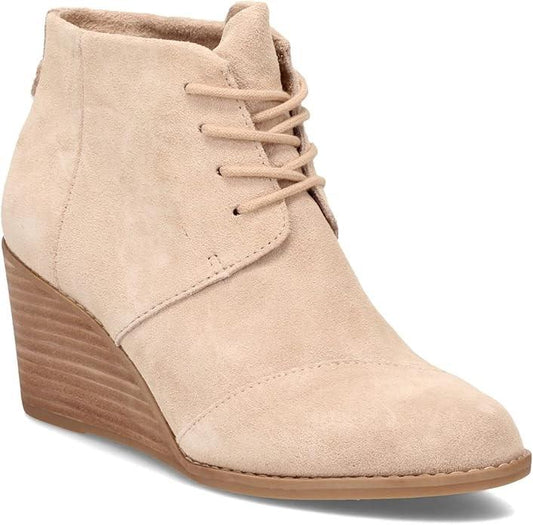 NWTD Tom's 9 Hyde Wedge Suede Booties Ankle Boots 129971