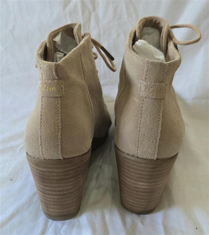 NWTD Tom's 9 Hyde Wedge Suede Booties Ankle Boots 129971