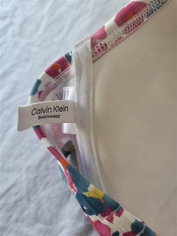 NWOT Calvin Klein XL Floral Multi Tie-Back Bikini Swim Top 129974