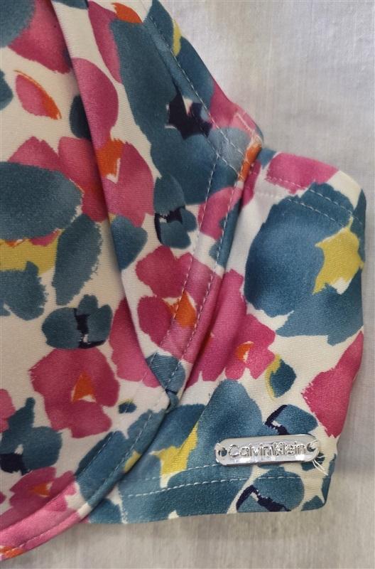 NWOT Calvin Klein XL Floral Multi Tie-Back Bikini Swim Top 129974