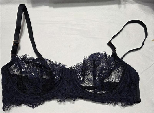 NWOT Skarlett Blue 32A Eyelash Lace Underwire Navy T-Shirt Bra 129979