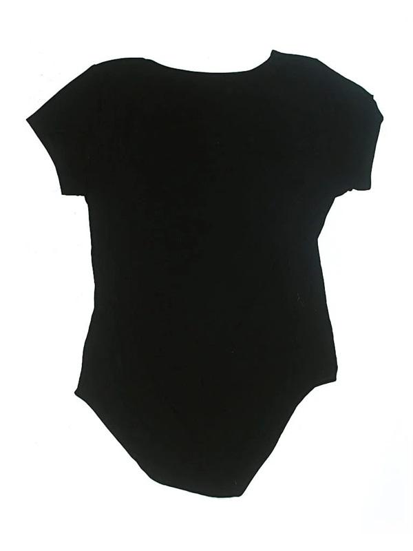 NWOT Kaileigh M Scoop Neck Bodysuit Black Ribbed 129994