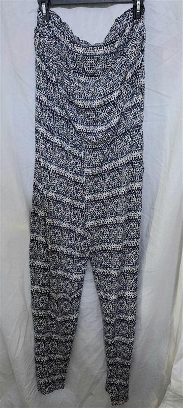 NWOT Tart L Ocean Icat Strapless Jumpsuit Pockets Blue White 129995
