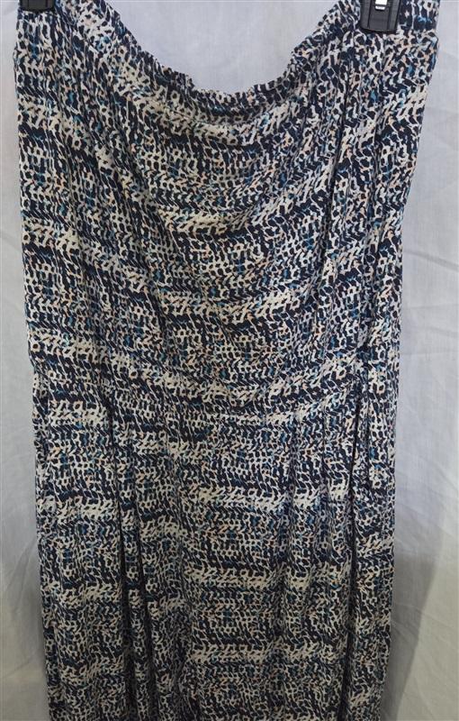 NWOT Tart L Ocean Icat Strapless Jumpsuit Pockets Blue White 129995