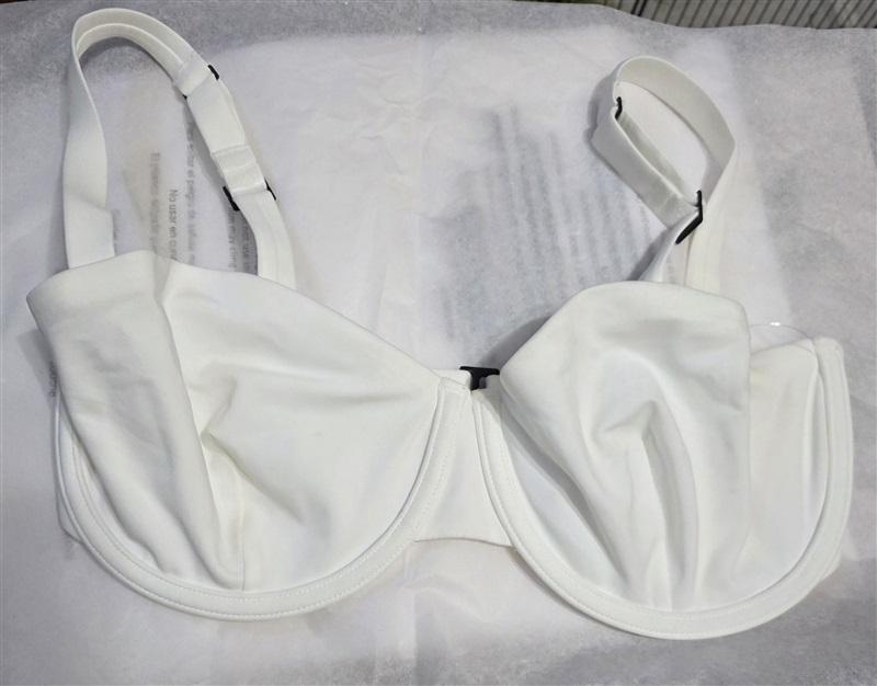 NWOTD CUUP 40F 42E 44D Balconette Underwire White Bikini Swim Top 129998