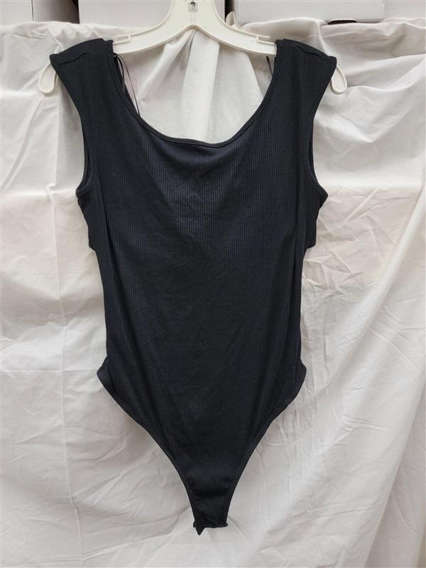 NWOT LUSH M Bodysuit Meadow Cross Back Black 130003