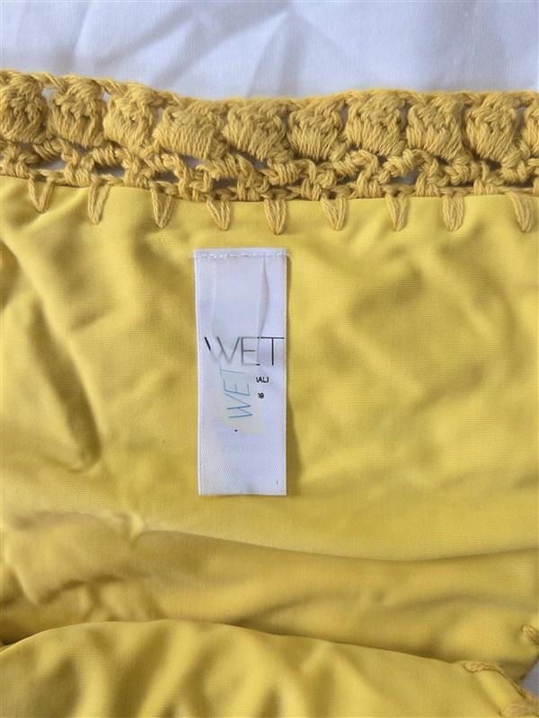 NWOT Wet LA XS Crochet Tie Side Bikini Bottom Yellow 130012