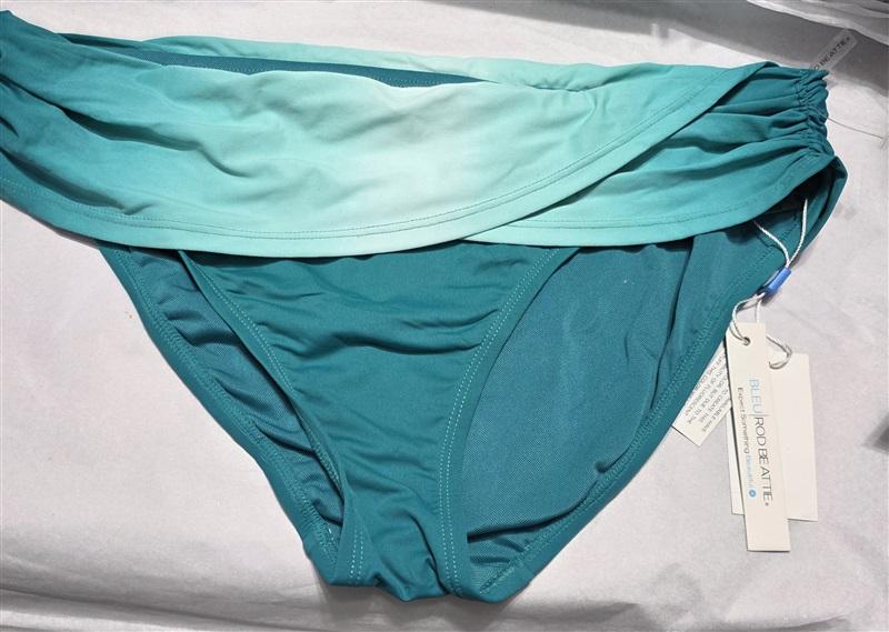 NWTD Bleu Rod Beattie Sea Dive SZ 8 Green Banded Bikini Swim Bottom 130013