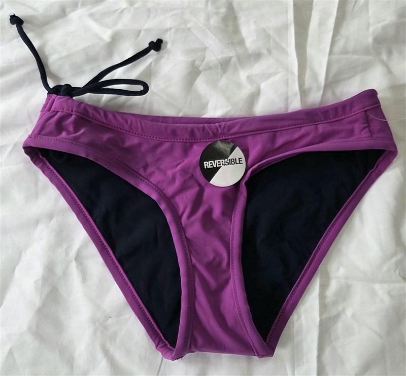 NWOT Asics XS Kaitlyn Reversible Sports Bikini Bottom Blue Purple 130027