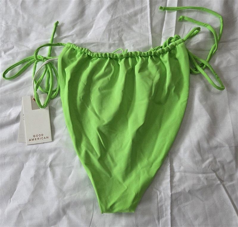 NWT Good American XL Side Tie Bottom Always Fits Swimsuit Chartreuse 130030