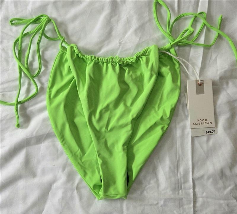 NWT Good American XL Side Tie Bottom Always Fits Swimsuit Chartreuse 130030