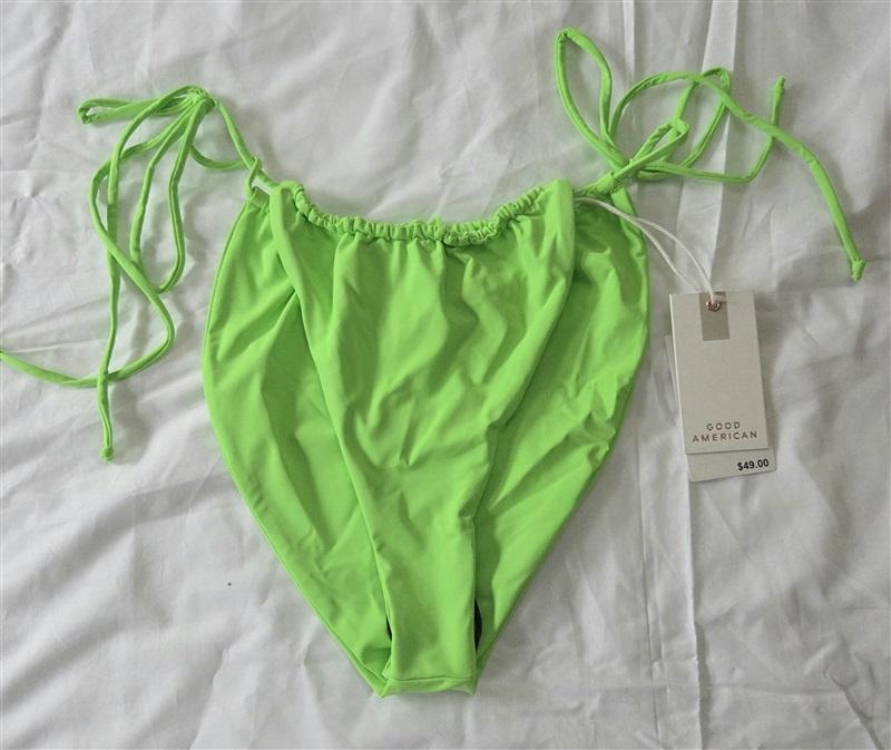 NWT Good American XL Side Tie Bottom Always Fits Swimsuit Chartreuse 130030