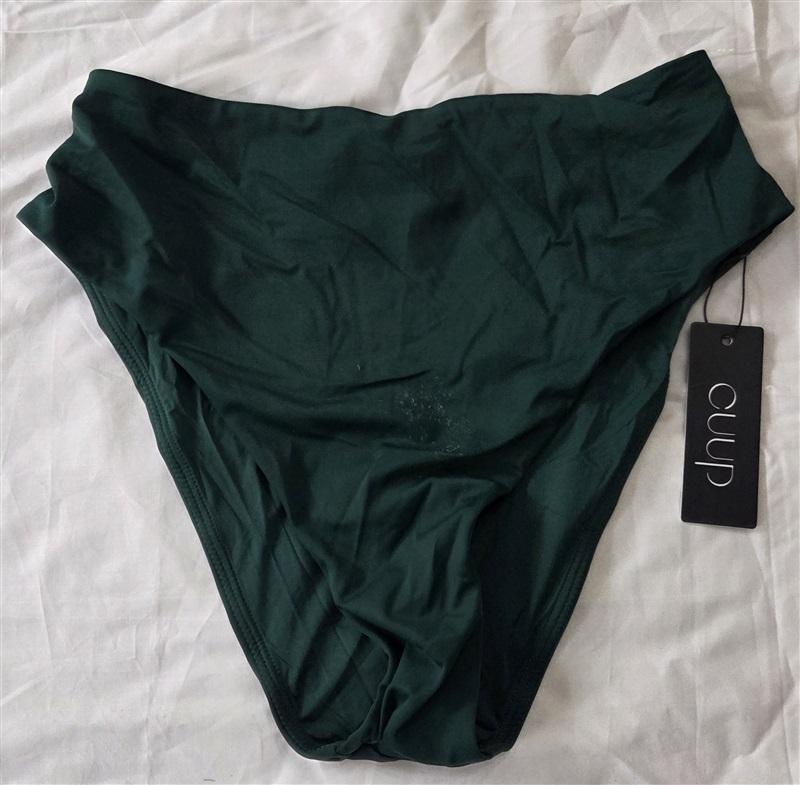 NWOT CUUP 2 or S The Highwaist Swim Bottom Teal Blue Hi Rise Bikini 130033